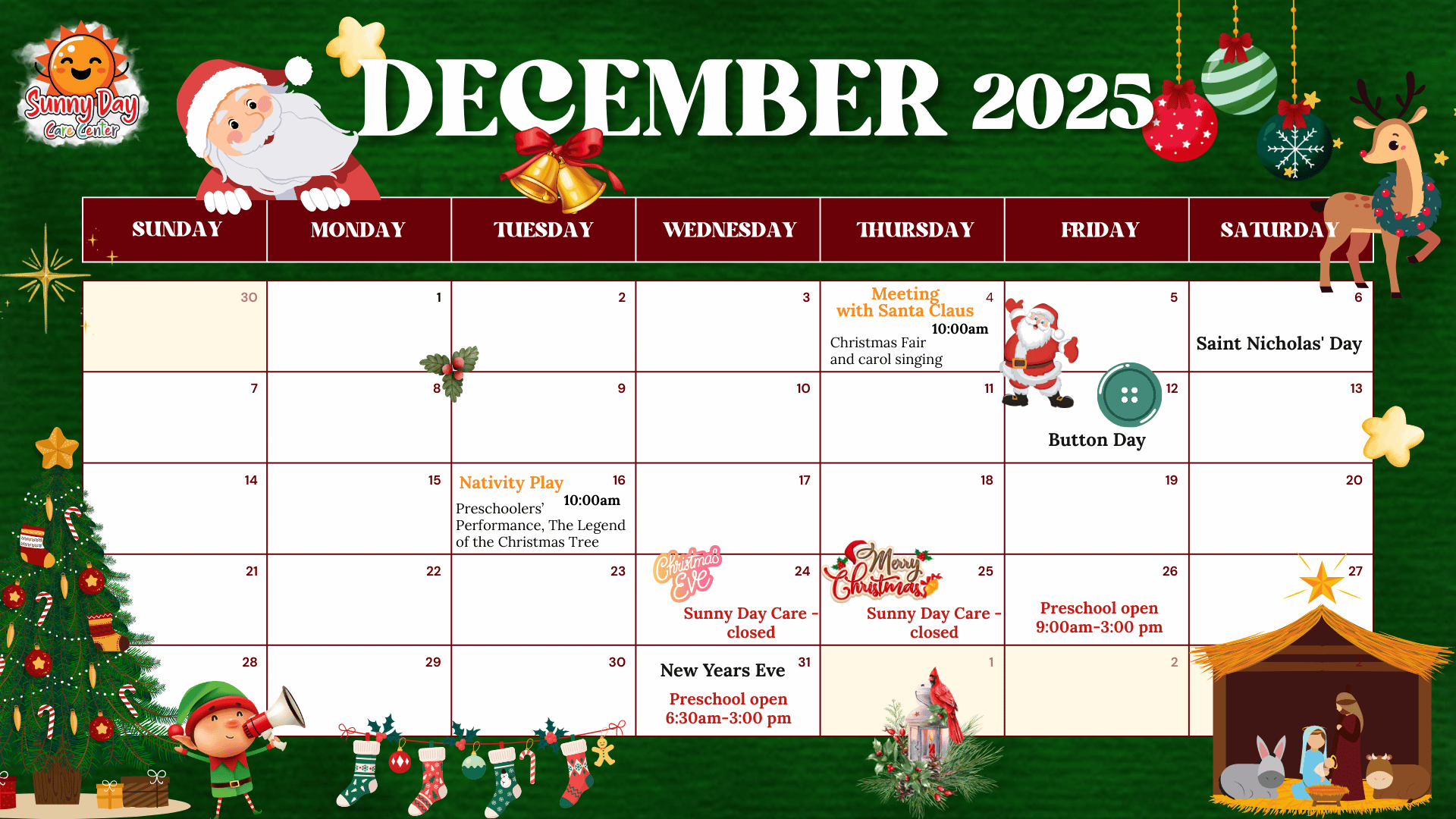 december2025 calendar