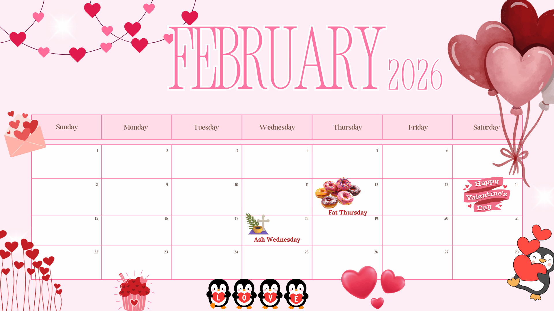 february 2026 calendar