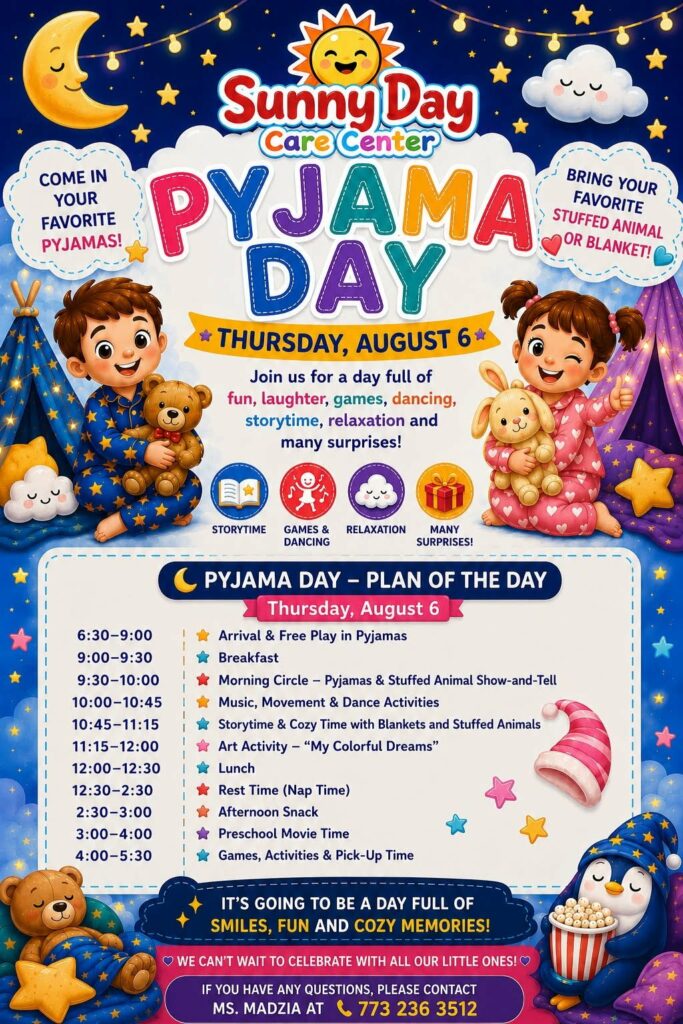 Pyjama day sunny day care center