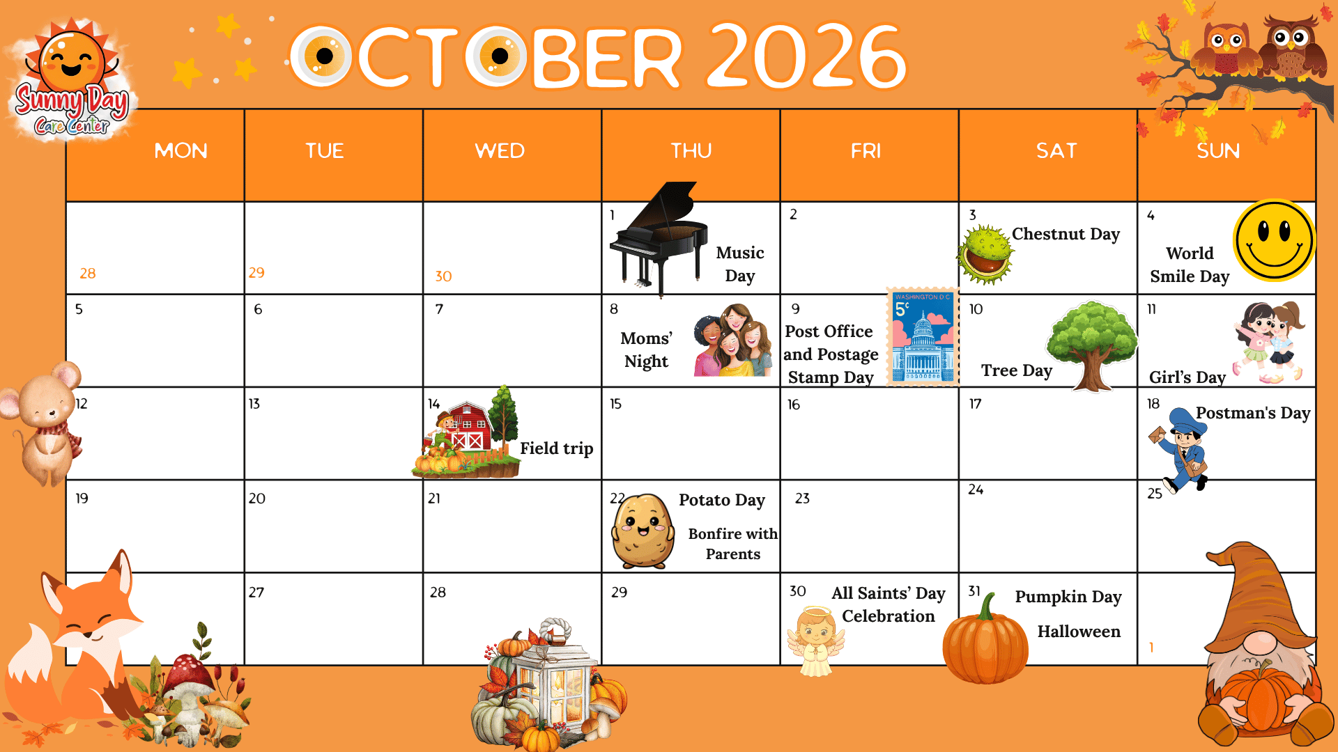 Calendar 1 october 2026